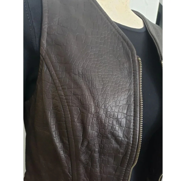 A Line Anne Klein Briwn Leather Vest Made in USA - Picture 4 of 8
